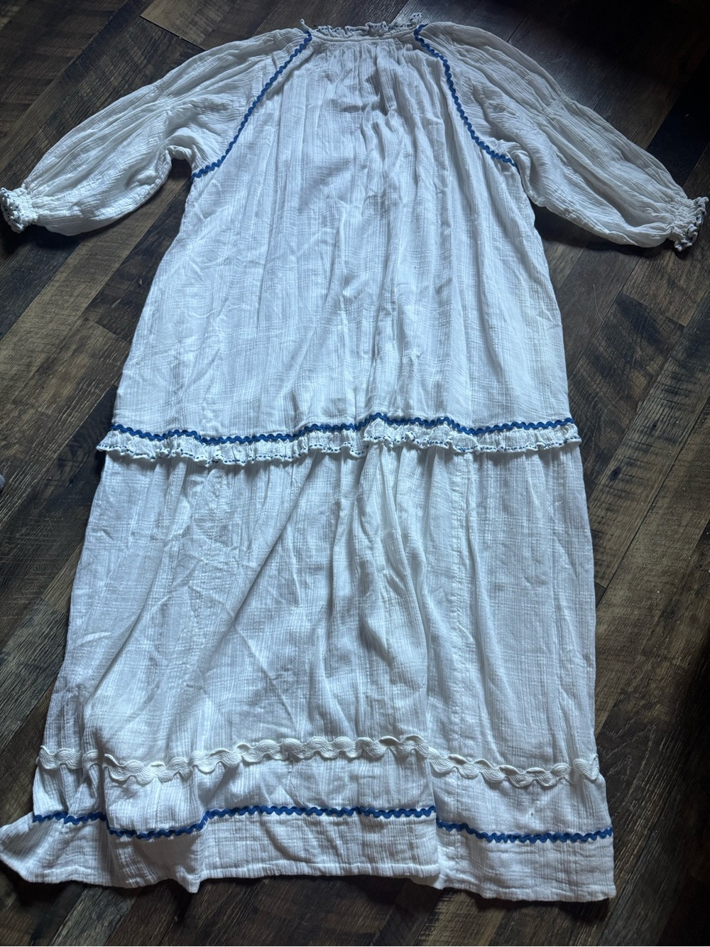 Free People Thank me Later Dress with Blue Trim - Picture 10 of 12